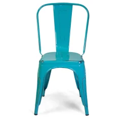 Sedia in ferro New bristol azzurro antico