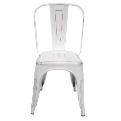 Sedia in ferro New Bristol bianco antico