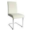 Sedia in similpelle e metallo 43x59x96 cm bianco