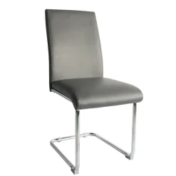 Sedia in similpelle e metallo 43x59x96 cm grigio