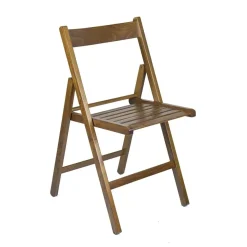 Sedia pieghevole a listelli in legno 48x43x79 cm noce