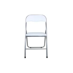 Sedia pieghevole in acciaio con imbotittura 45x45x80cm bianco
