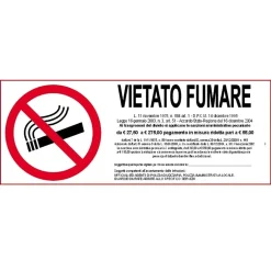 Segnale di divieto "Vietato fumare" 31 x 14 cm