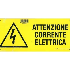 Segnaletica di sicurezza pericolo "Attenzione corrente elettrica" 31 x 14 cm