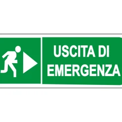 Segnaletica di sicurezza "Uscita di emergenza" a destra 31 x 14 cm