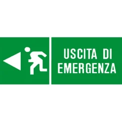 Segnaletica di sicurezza "Uscita di emergenza" sinistra 31 x 14 cm