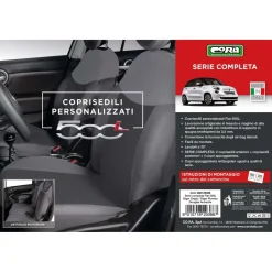 Serie completa coprisedili Fiat 500L antracite e grigio piombo
