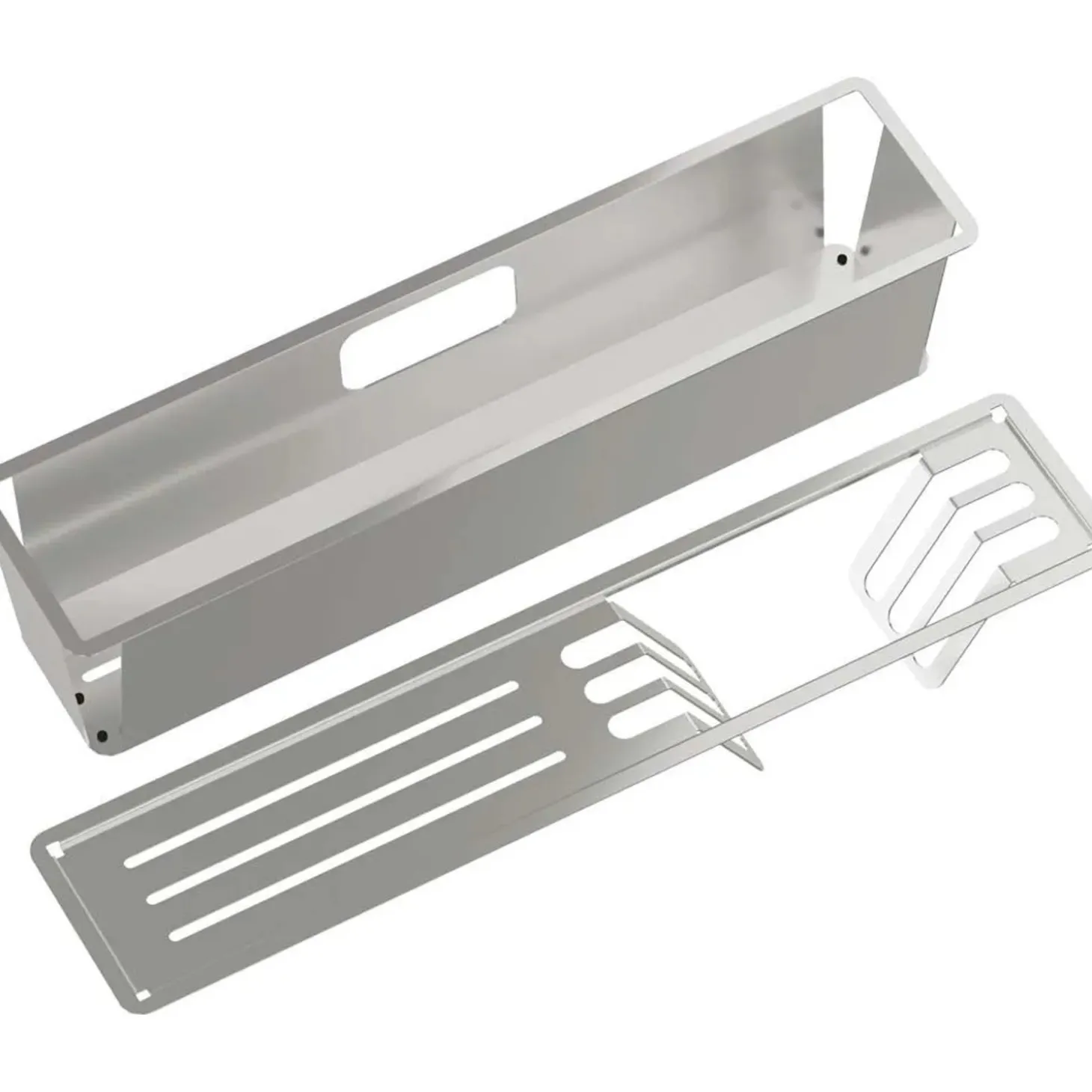 Set accessori lavello Idrostile acciaio inox 408x50 mm acciaio spazzolato