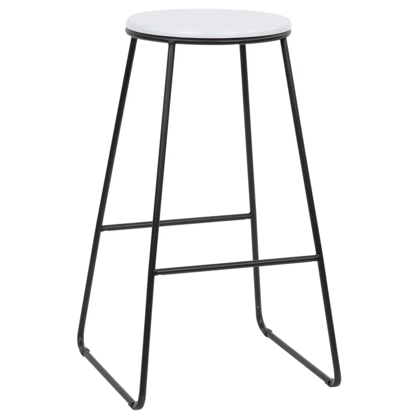 Sgabello Achelor bianco con gambe nere 32x32x71 cm
