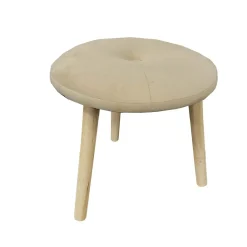Sgabello imbottito beige Ø 36x35 cm