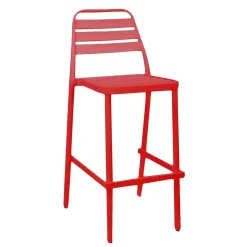 Sgabello in alluminio Las Vegas rosso 42x55 cm H 77/109 cm