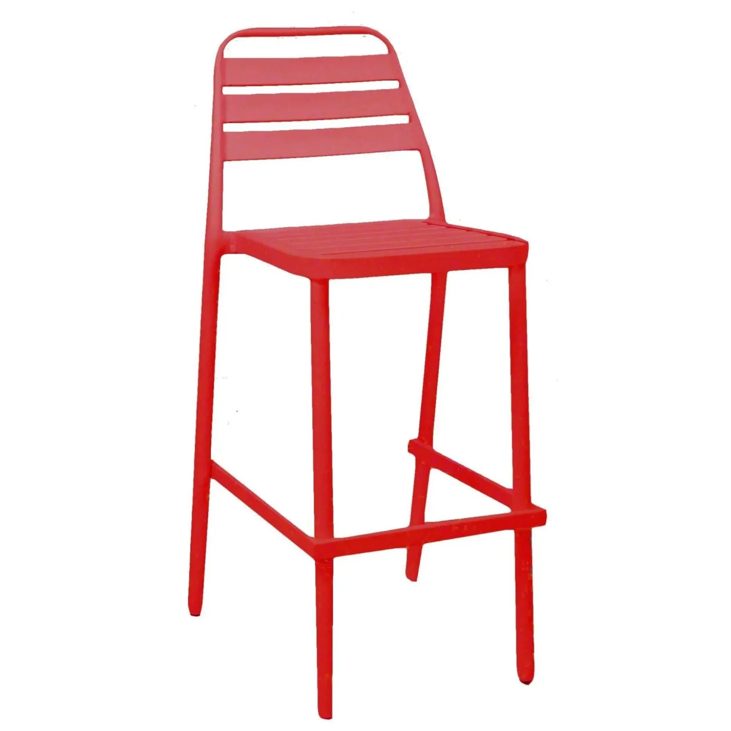 Sgabello in alluminio Las Vegas rosso 42x55 cm H 77/109 cm