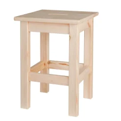 Sgabello in legno di abete non verniciato 300x300x440 mm