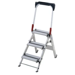 Sgabello pieghevole professionale in alluminio anodizzato 3 gradini P max 150 kg