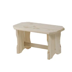 Sgabello pino non verniciato traversina in faggio 390x190x210 mm