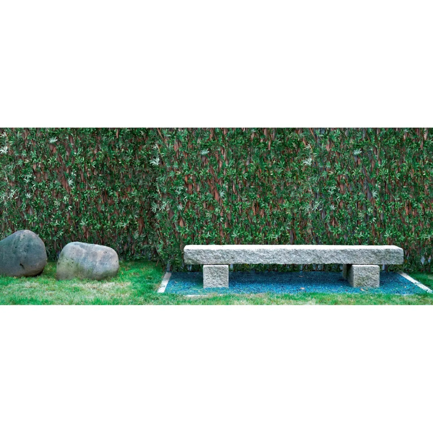 Siepe artificiale acero con traliccio estensibile H 1 m x L 2 m verde