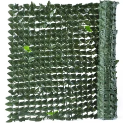 Siepe artificiale extra a foglie lauro in polietilene H 1,5 m x L 3 m verde