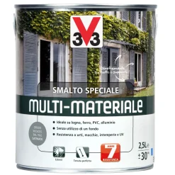 Smalto a solvente multi-materiale 4in1 V33 grigio 2,5 l