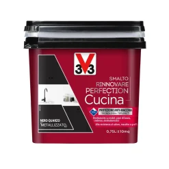 Smalto multimateriale cucina Rinnovarefection Nero Quarzo Metallizzato 0,75 lt