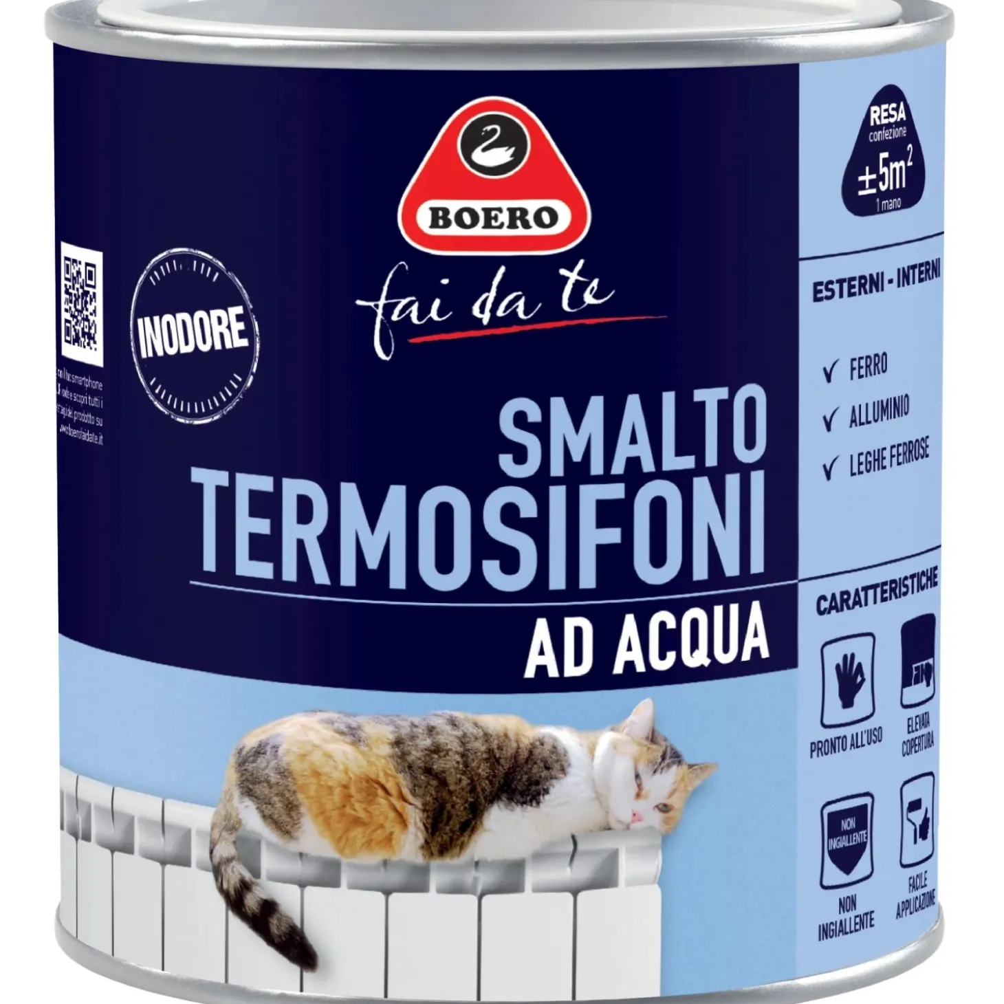Smalto termosifoni grigio 0,5 lt Boero