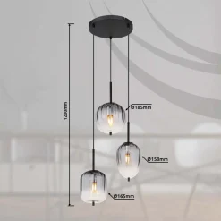 Sospensione Attila 3 luci Ø 460x1200 mm
