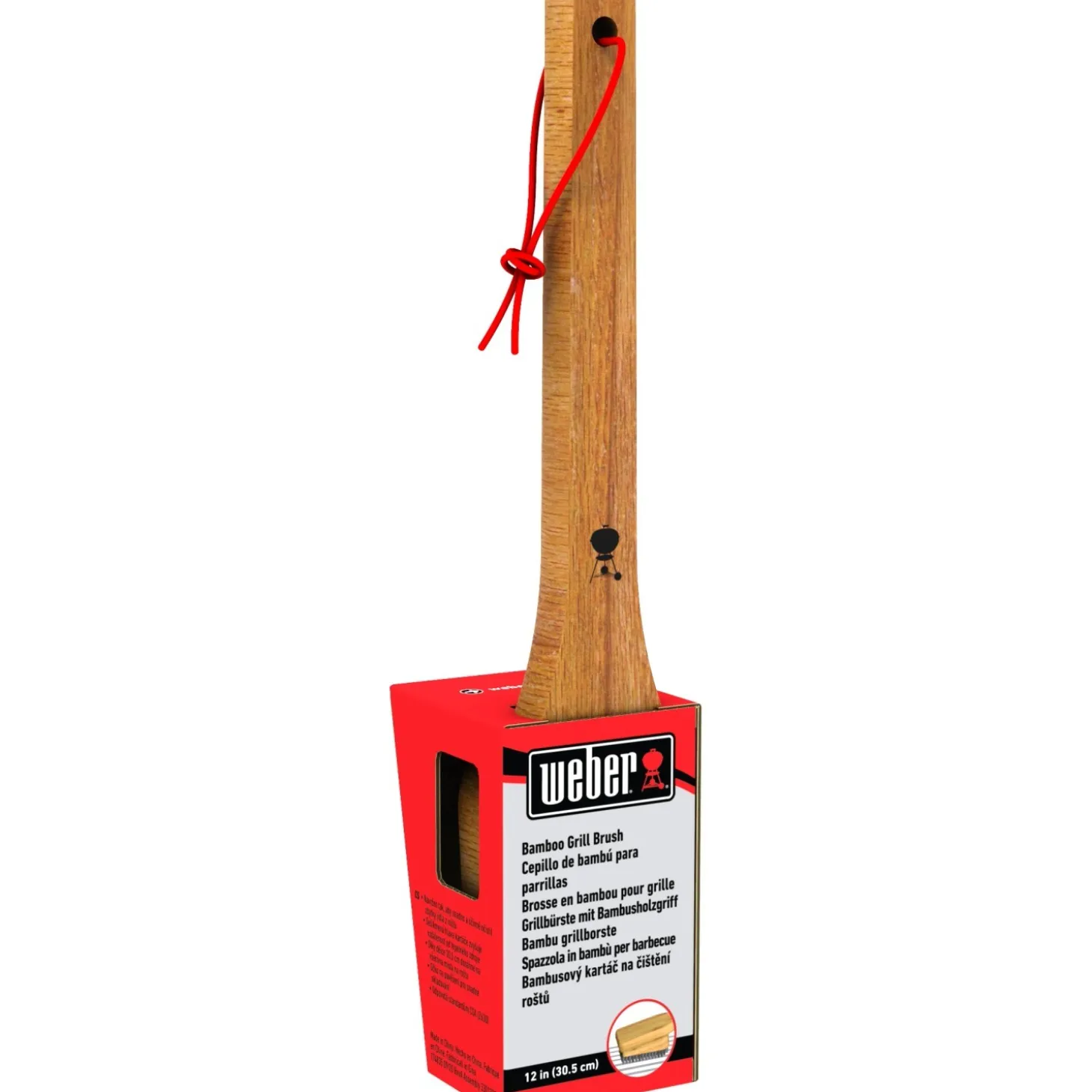 Spazzola per grill Weber manico in legno di bambù 30 cm