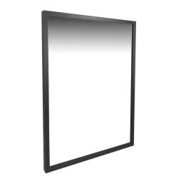 Specchiera box da parete con cornice in legno finitura nera 50x70 cm