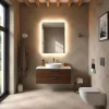 Specchio con cornice satinata 2,5 cm retroilluminata LED GIDEON 60x80 cm