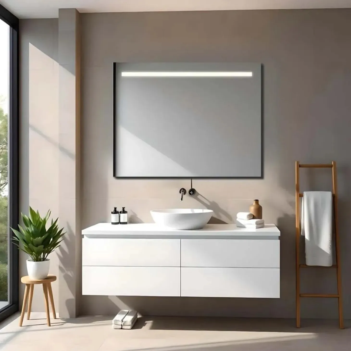 Specchio con fascia retroilluminata LED LILITH 90x60 cm