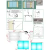 Specchio contenitore bagno a 2 ante e mensole unilaterali 680x1100x150 cm bianco