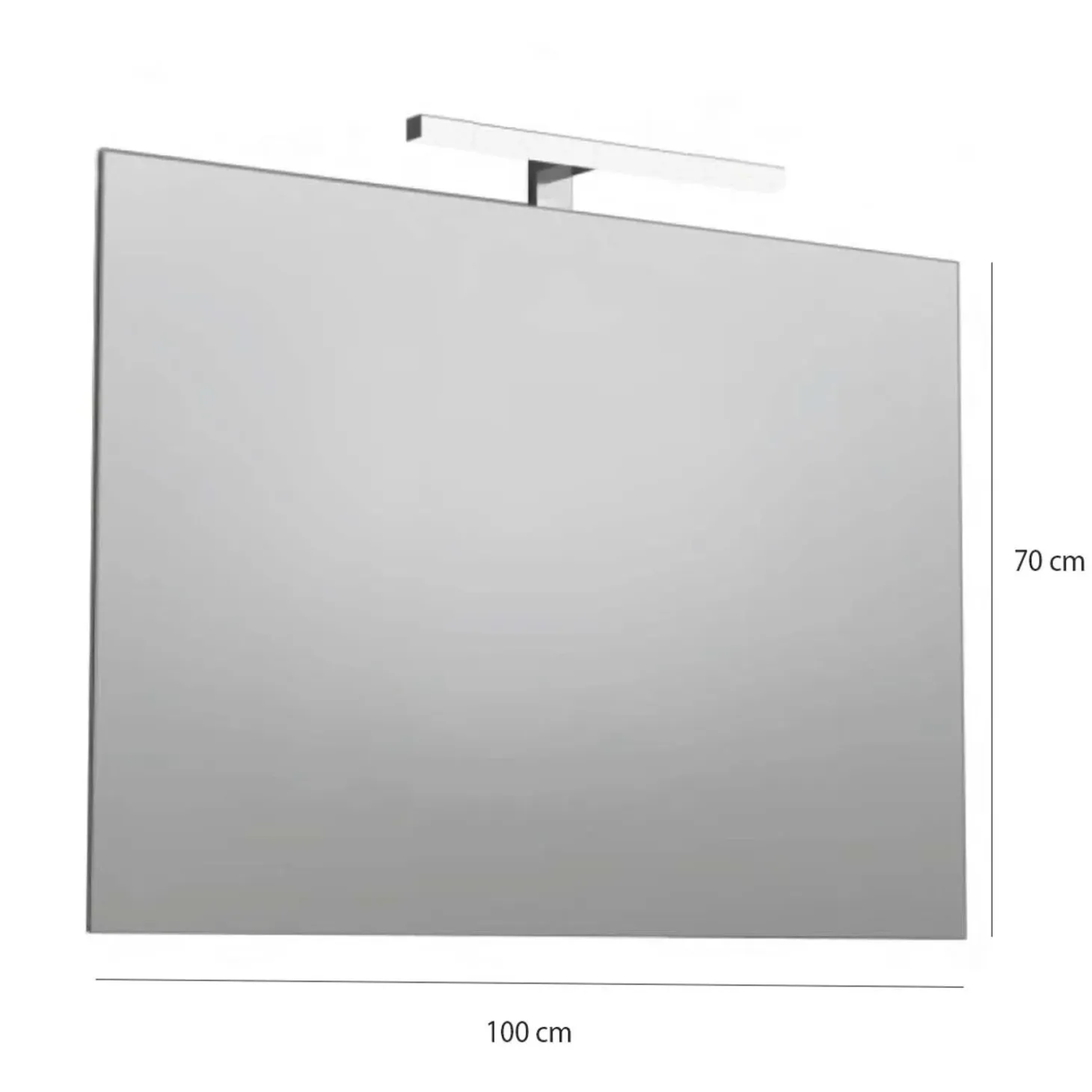 Specchio filo lucido TAKE 100x70 cm reversibile con lampada led