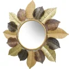 Specchio in metallo foglie oro 76,2x5,1x76,8 cm