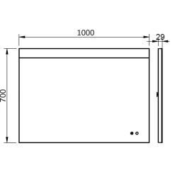 Specchio Led per Bagno Deva Plus 100x70 cm