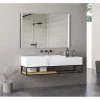 Specchio per bagno Megan nero 100x80 cm