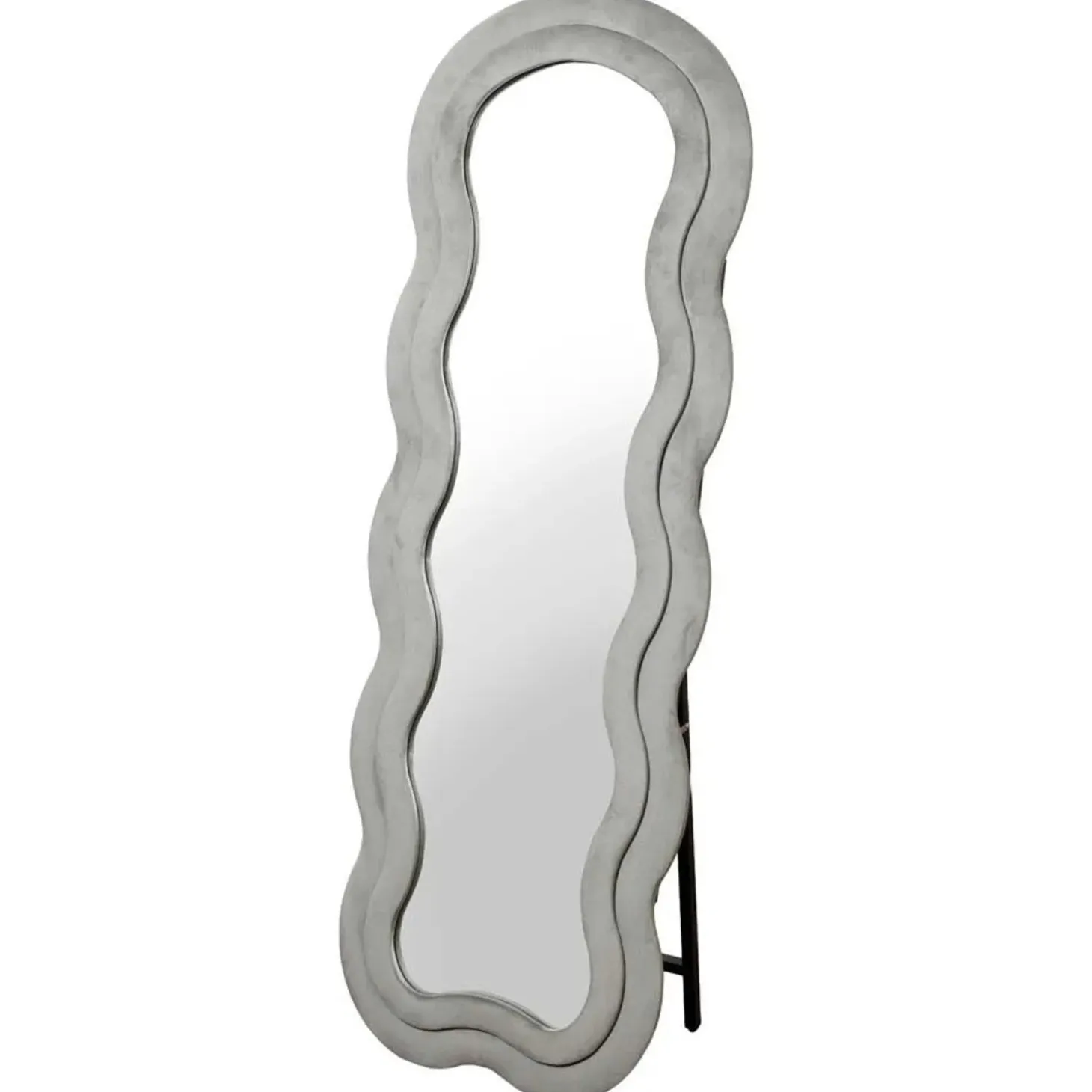 Specchio Valley in velluto grigio chiaro 140x50 cm