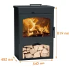Stufa a legna in acciaio Bristol 5 Ecodesign 7,8 kw nero metallico