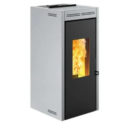 Stufa a pellet ventilata ermetica Invicta Teramo Plus 17,2 kW grigio