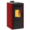 Stufa a pellet ventilata Invicta Burano Wi-fi Plus 8 kW rosso