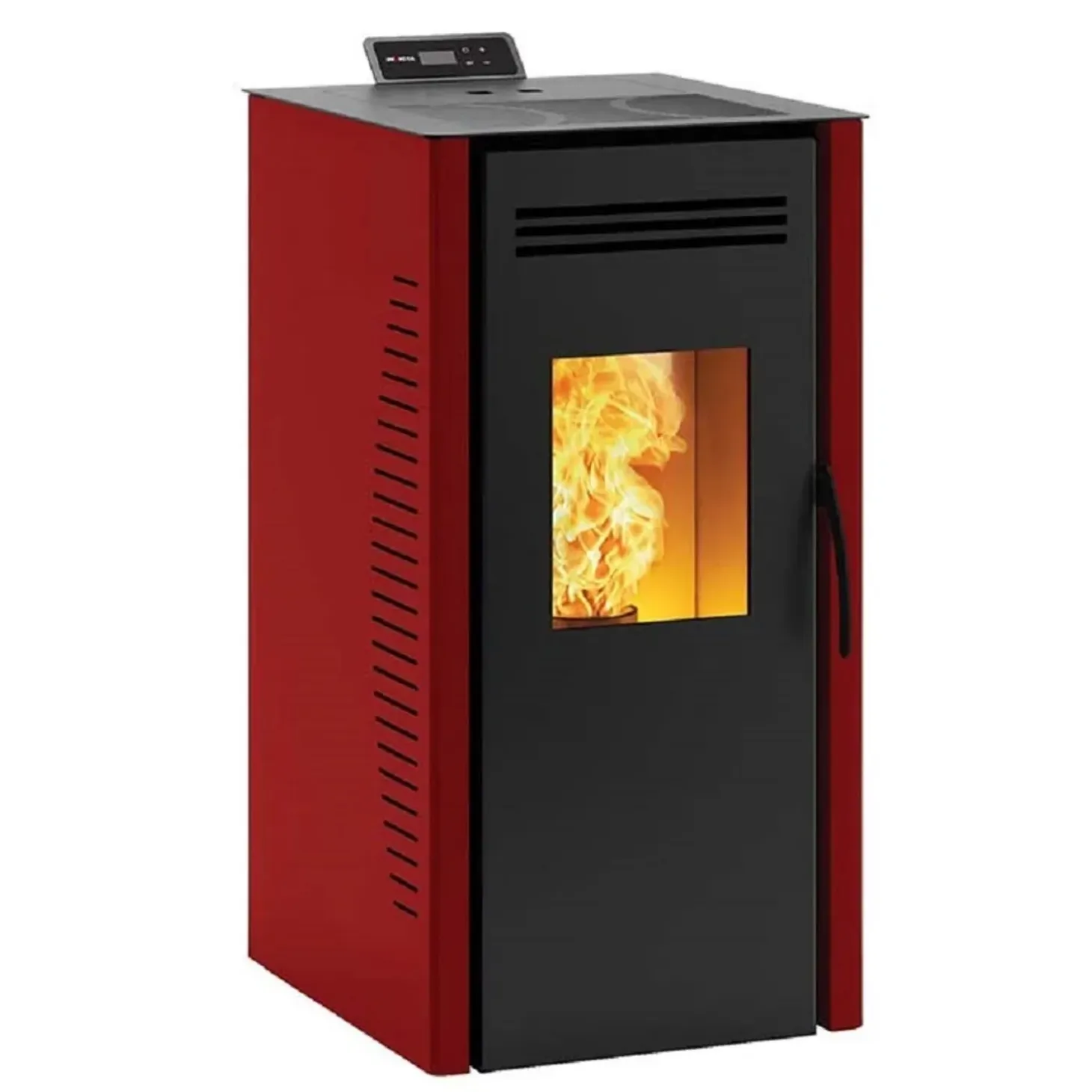 Stufa a pellet ventilata Invicta Burano Wi-fi Plus 8 kW rosso