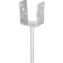 Supporto per palo a U da incementare con barra scanalata L 91 mm