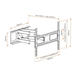 Supporto TV a muro due bracci 42 - 55 "