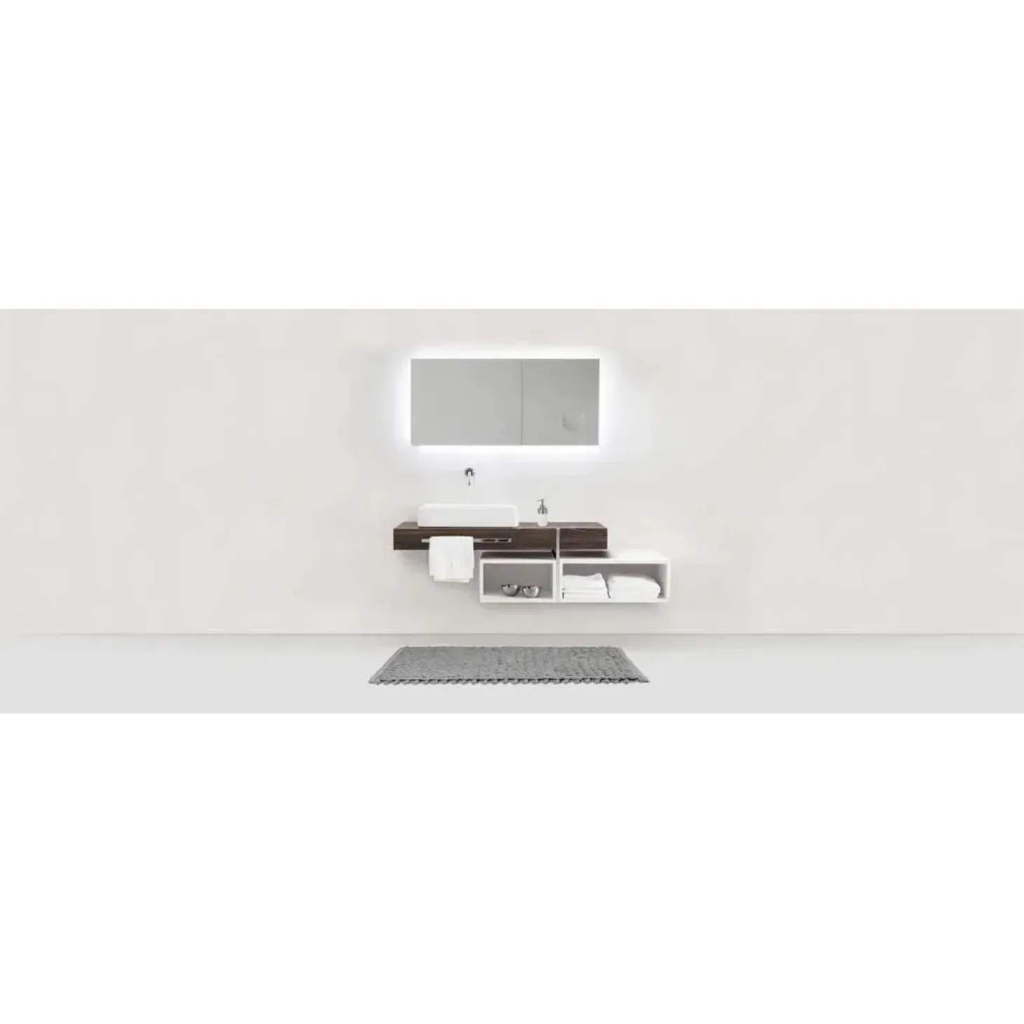 Tappeto da bagno antiscivolo Arson 50x80 cm grigio