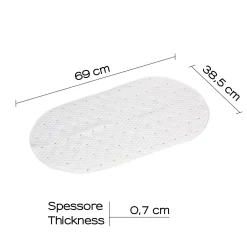 Tappeto antiscivolo vasca Solid bianco