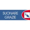Targhetta adesiva "Suonare grazie" in propilene metallizzato 6 x 18 cm