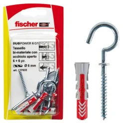 Tassello universale Fischer Duopower occhiolo aperto Ø 6 mm 6 pz