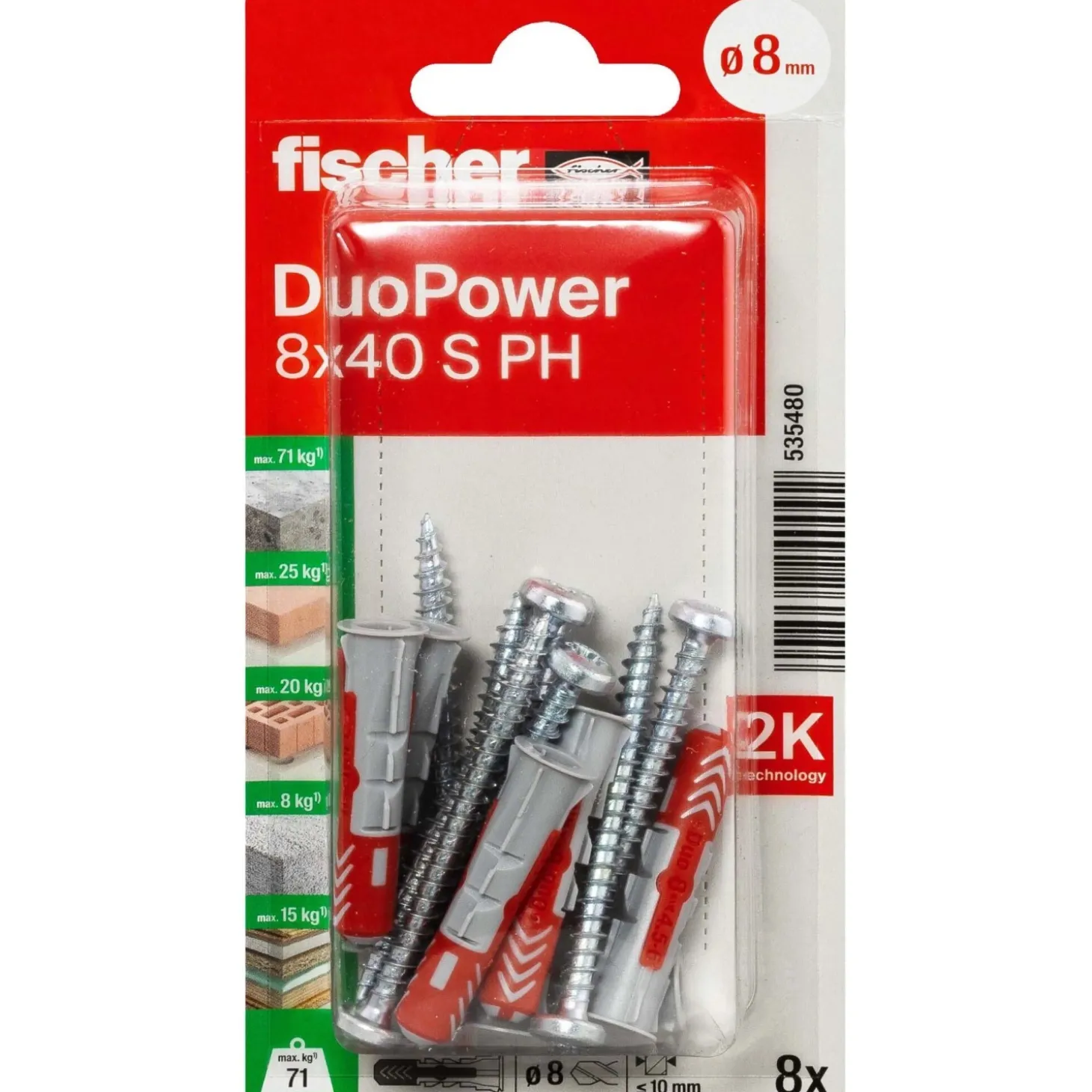 Tassello universale Fischer DuoPower 8x40 S PH