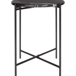 Tavolino con piano in marmo Midnight Mystery nero Ø 43 x H 50cm