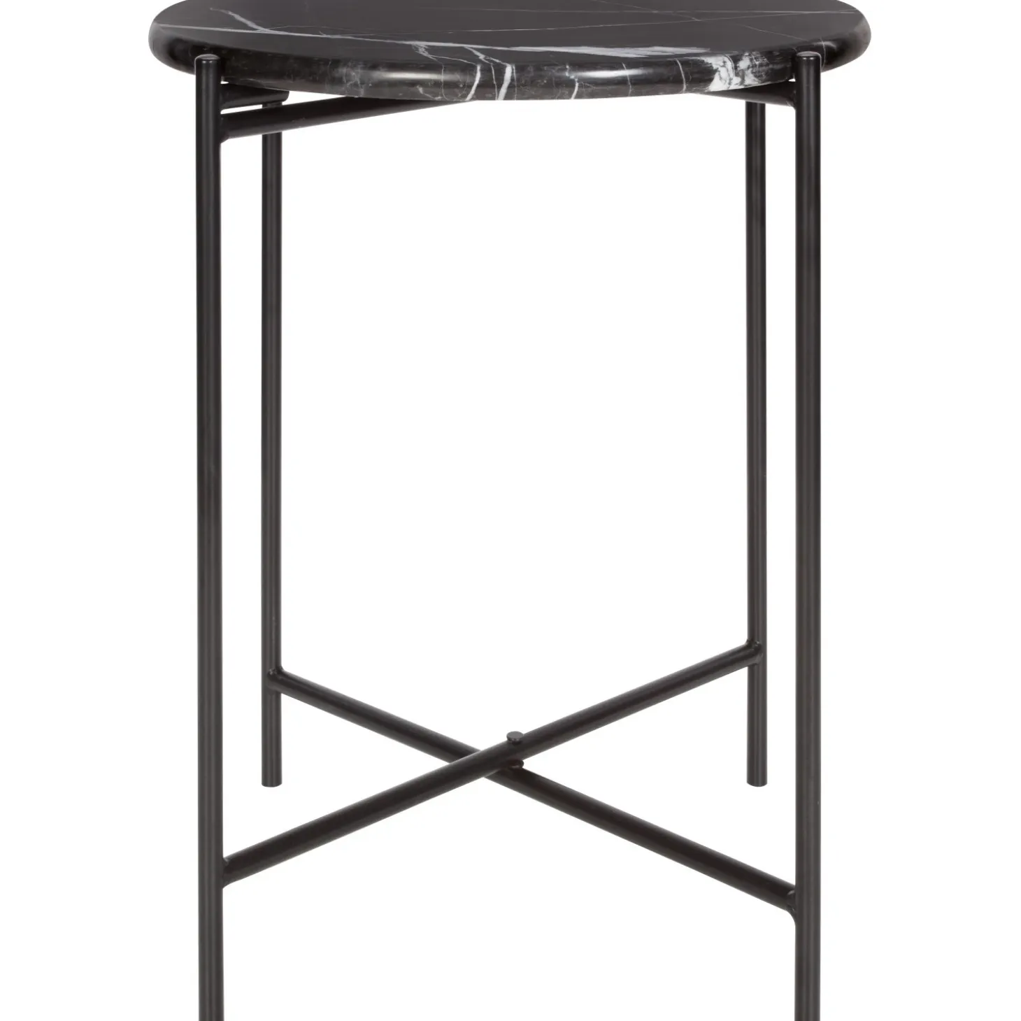 Tavolino con piano in marmo Midnight Mystery nero Ø 43 x H 50cm