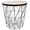 Tavolino contenitore kaori con top in mdf Ø 38X40 cm nero
