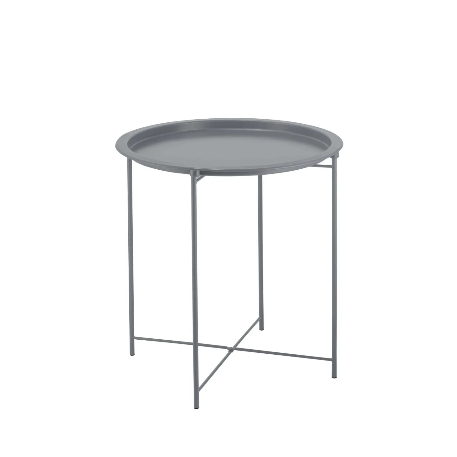 Tavolino pieghevole in metallo con vassoio 47x47x51 cm colori assortiti